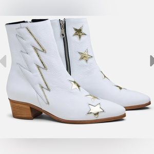 Modern Vice Golden Bolt Boot White
